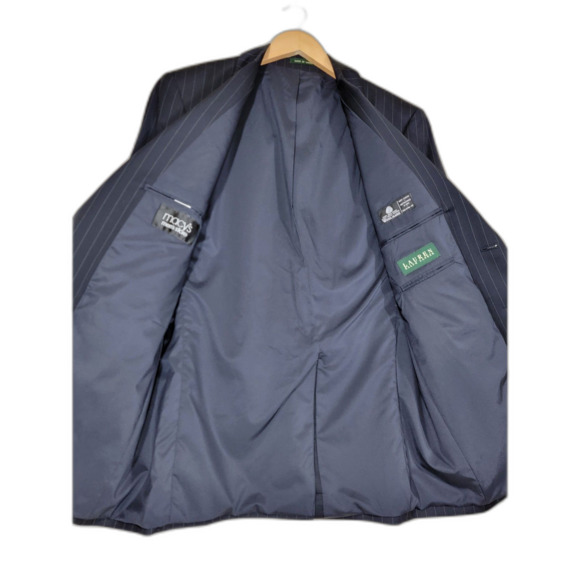 Lauren Ralph Lauren Men's Navy Wool Pinstripe Two Button Blazer Suit Jacket- 41R - Picture 2 of 11